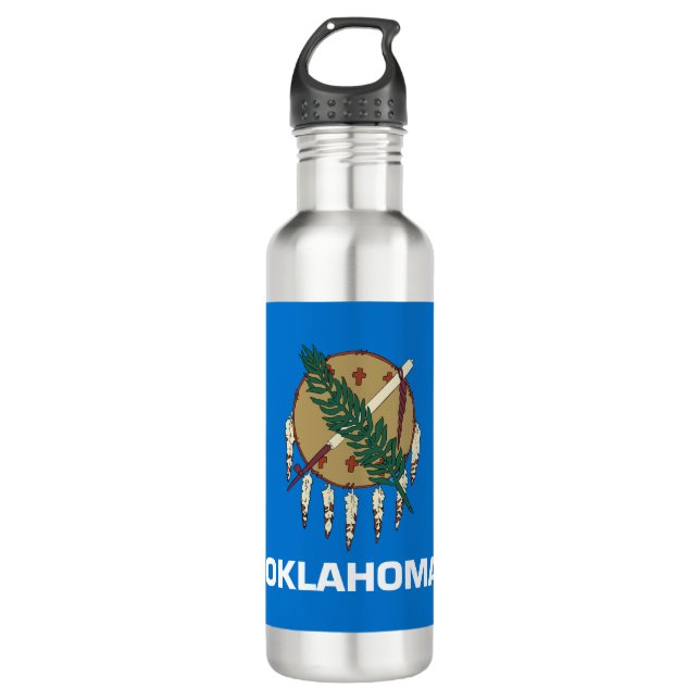 State Flag of Oklahoma Stainless Steel Water Bottle (Front)