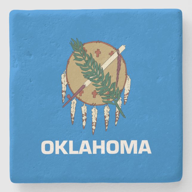 State Flag of Oklahoma Stone Coaster (Front)