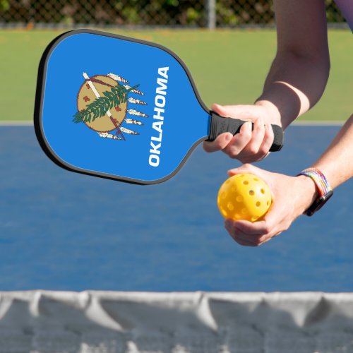 State Flag of Oklahoma USA Pickleball Paddle