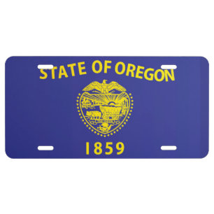 State Flag of Oregon, USA License Plate