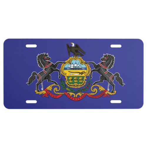 State Flag of Pennsylvania USA License Plate