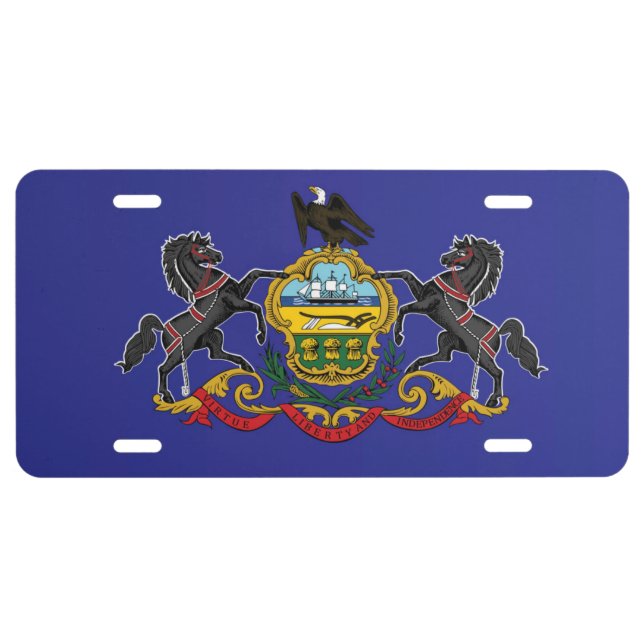 State Flag of Pennsylvania, USA License Plate (Front)