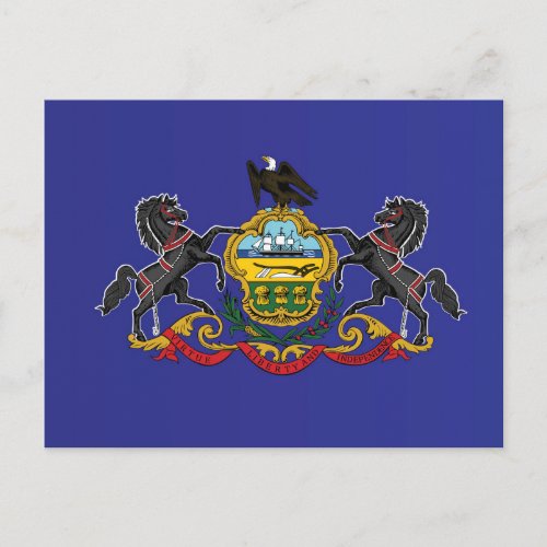 State Flag of Pennsylvania USA Postcard