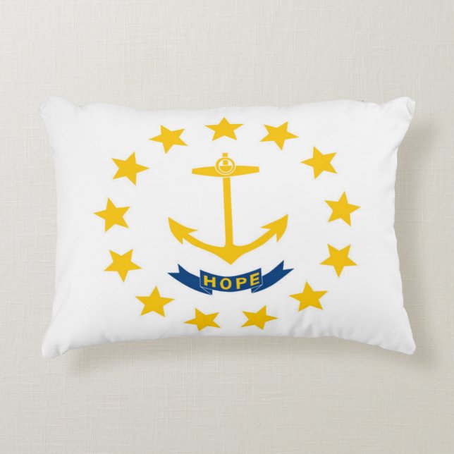 State Flag of Rhode Island, USA Accent Pillow (Front)