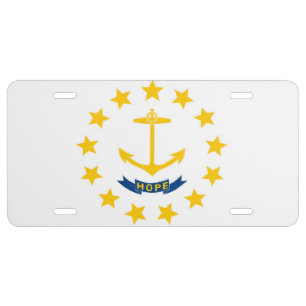 State Flag of Rhode Island, USA License Plate