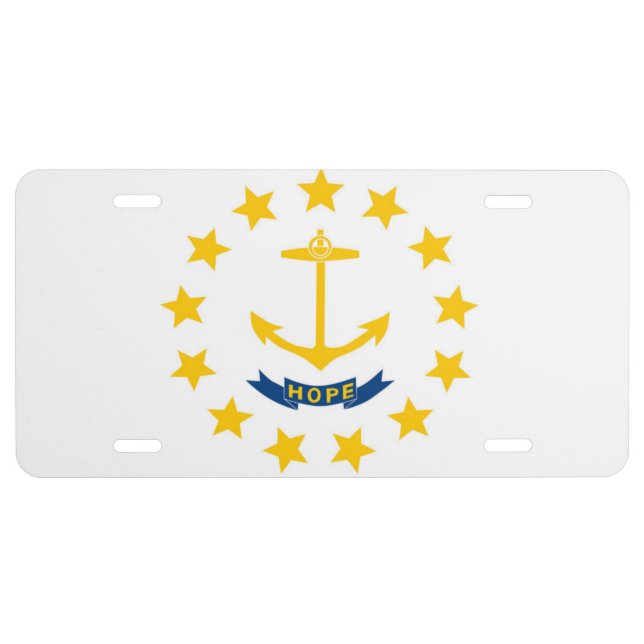 State Flag of Rhode Island, USA License Plate (Front)