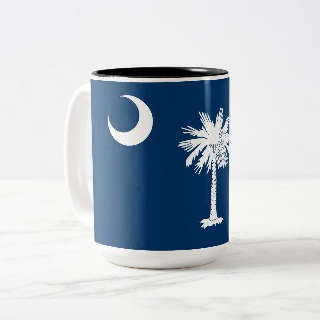 State Flag of South Carolina Two-Tone Coffee Mug (Front Left)