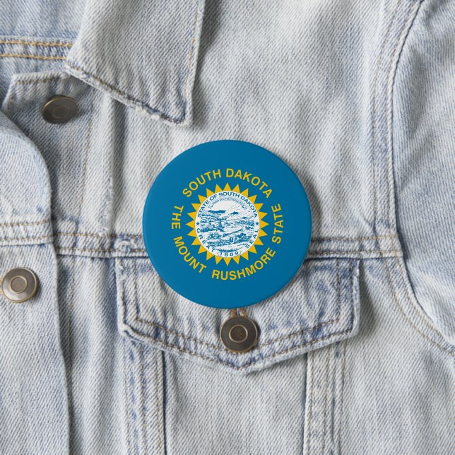 State Flag of South Dakota Button (In Situ)