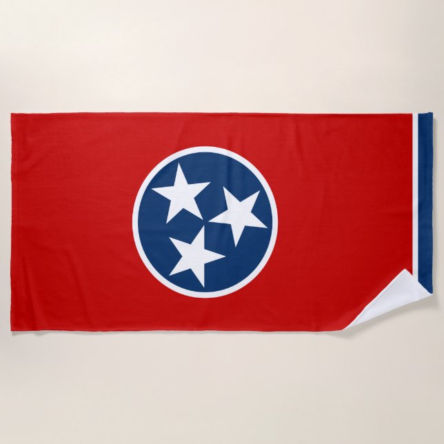 State Flag of Tennessee Beach Towel (Front)