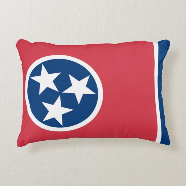 State Flag of Tennessee, USA Accent Pillow (Front)