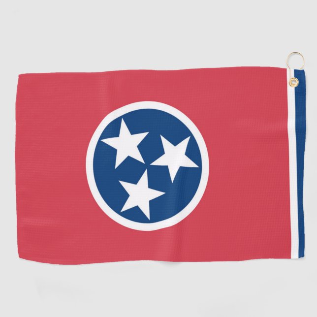 State Flag of Tennessee, USA Golf Towel (Horizontal)