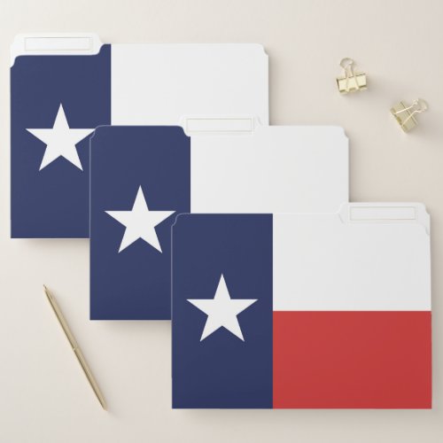 State Flag of Texas USA File Folder