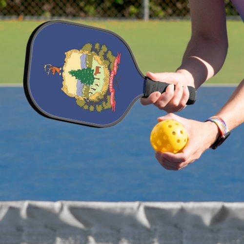 State Flag of Vermont USA Pickleball Paddle
