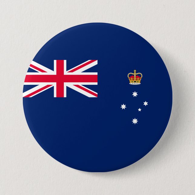 State Flag of Victoria (Australia) Button (Front)
