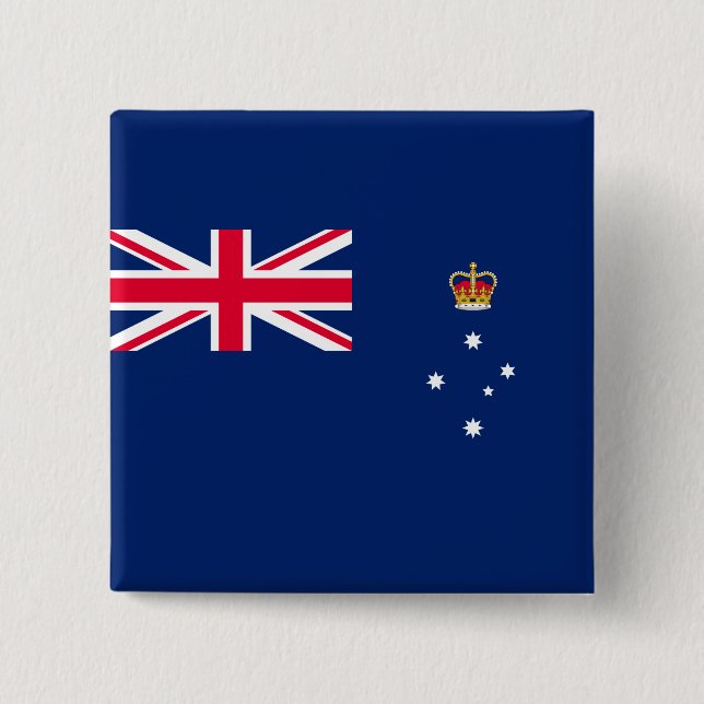 State Flag of Victoria (Australia) Button (Front)