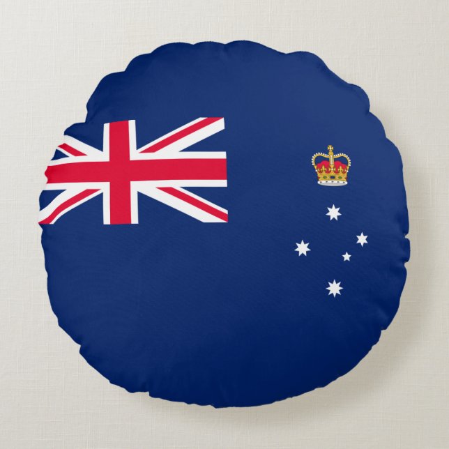 State Flag of Victoria (Australia) Round Pillow (Front)