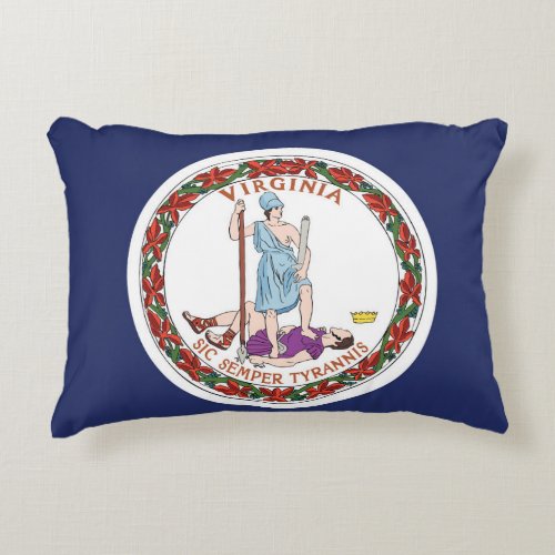 State Flag of Virginia USA Accent Pillow