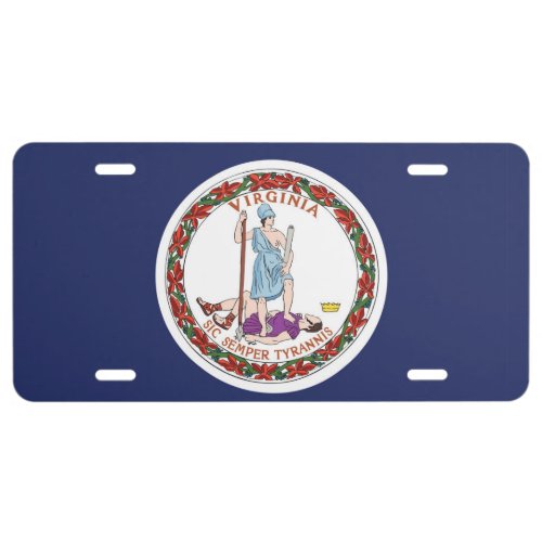 State Flag of Virginia USA License Plate