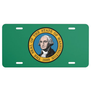 State Flag of Washington, USA License Plate