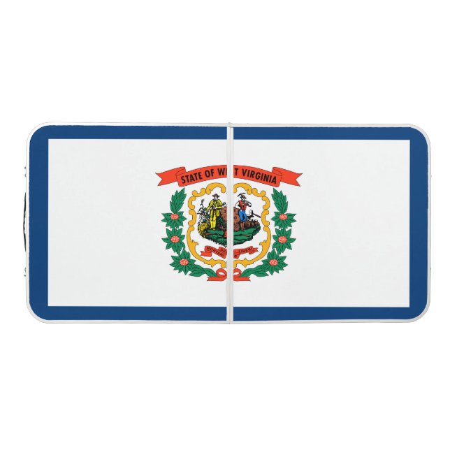 State Flag of West Virginia Beer Pong Table (Top)