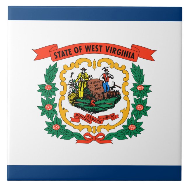State Flag of West Virginia Ceramic Tile (Front)