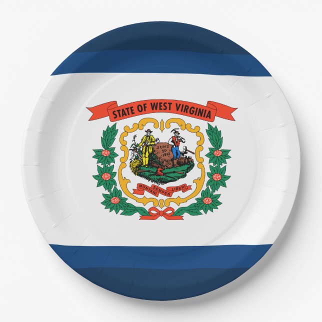State Flag of West Virginia Paper Plates (Front)