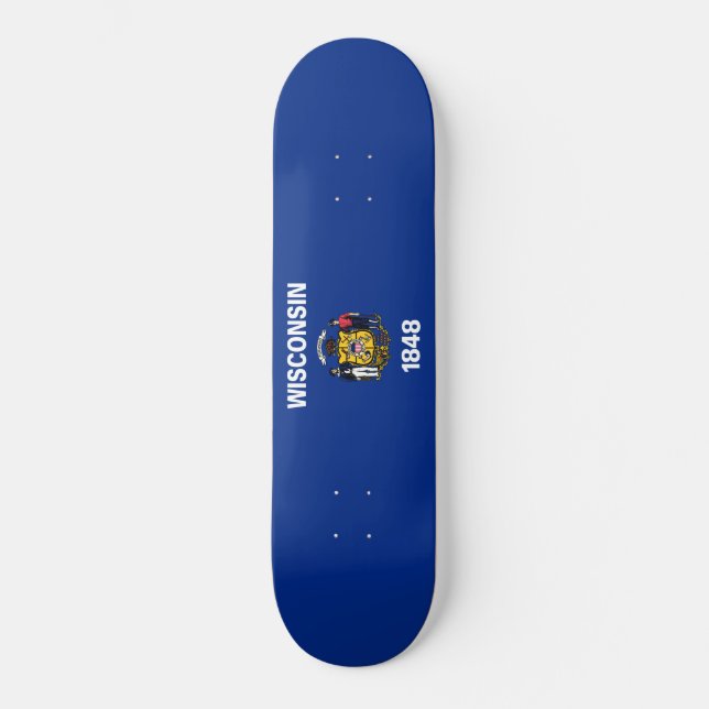 State Flag of Wisconsin Skateboard (Front)