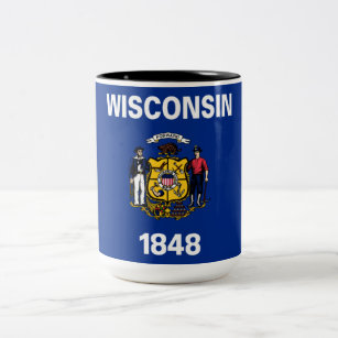 State Flag of Wisconsin Two-Tone Coffee Mug