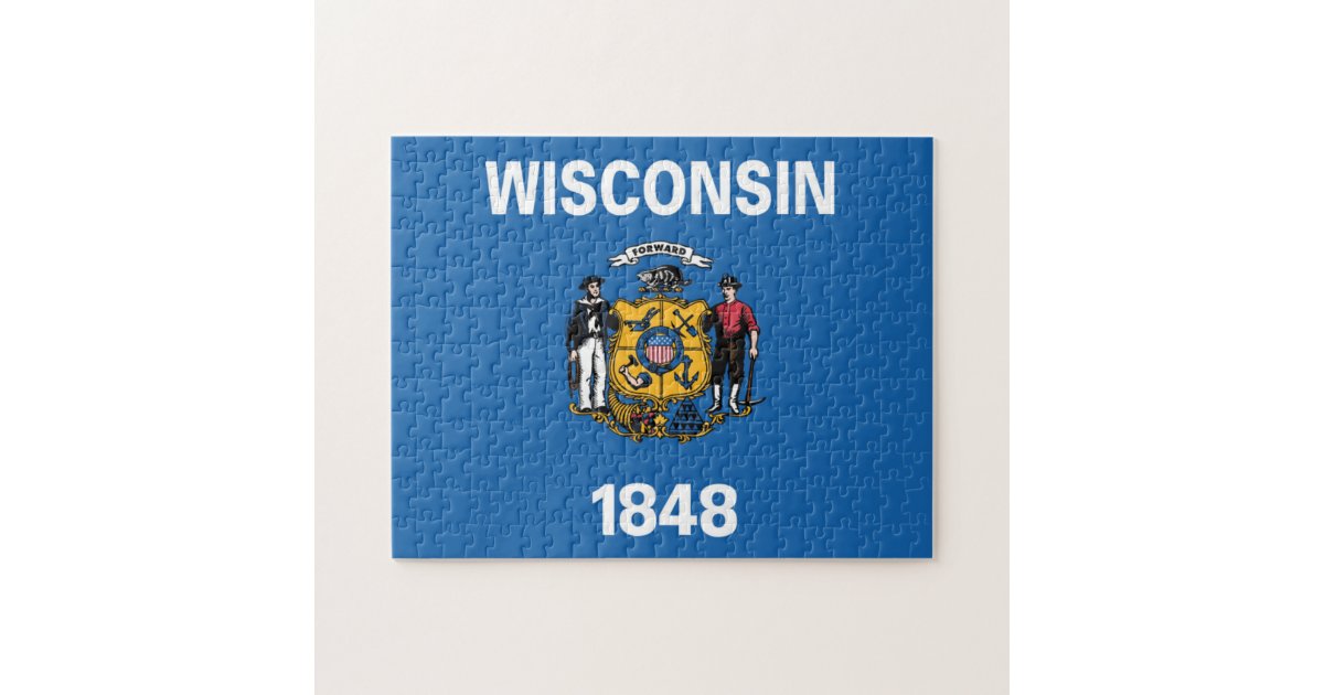 State Flag of Wisconsin, USA Jigsaw Puzzle | Zazzle