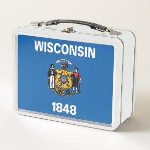 State Flag of Wisconsin, USA Metal Lunch Box