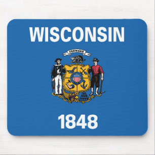 State Flag of Wisconsin, USA Mouse Pad