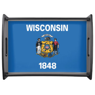 State Flag of Wisconsin, USA Serving Tray