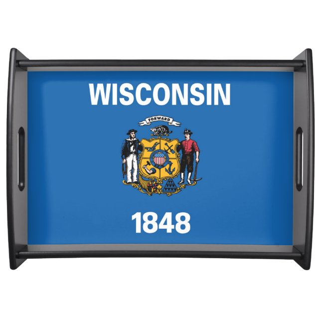 State Flag of Wisconsin, USA Serving Tray (Front)