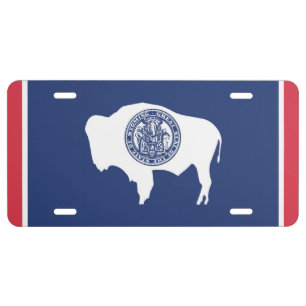State Flag of Wyoming, USA License Plate