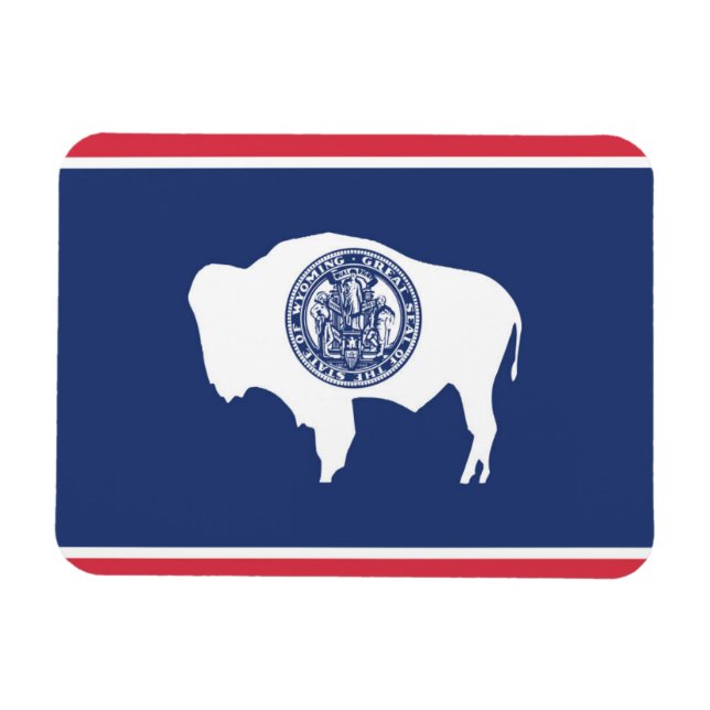 State Flag of Wyoming, USA Magnet (Horizontal)
