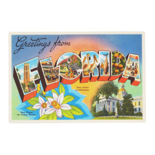 State Florida FL Old Vintage Travel Souvenir Placemat