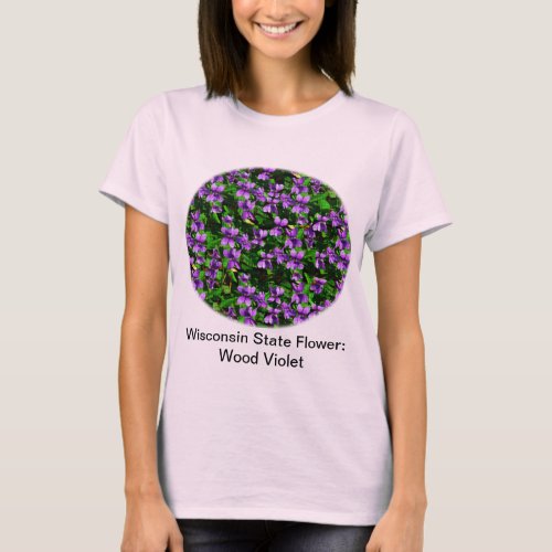 State Flower Wood Violet Mosaic Pattern Womens T_Shirt