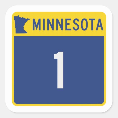 State Highway 1 Minnesota USA Square Sticker