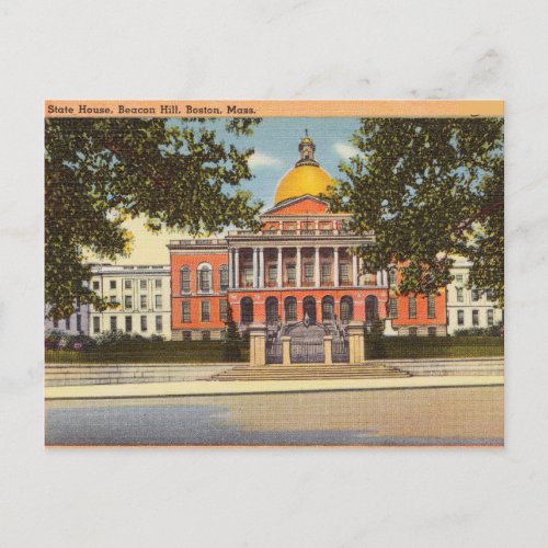State House Beacon Hill Boston Massachusetts Postcard