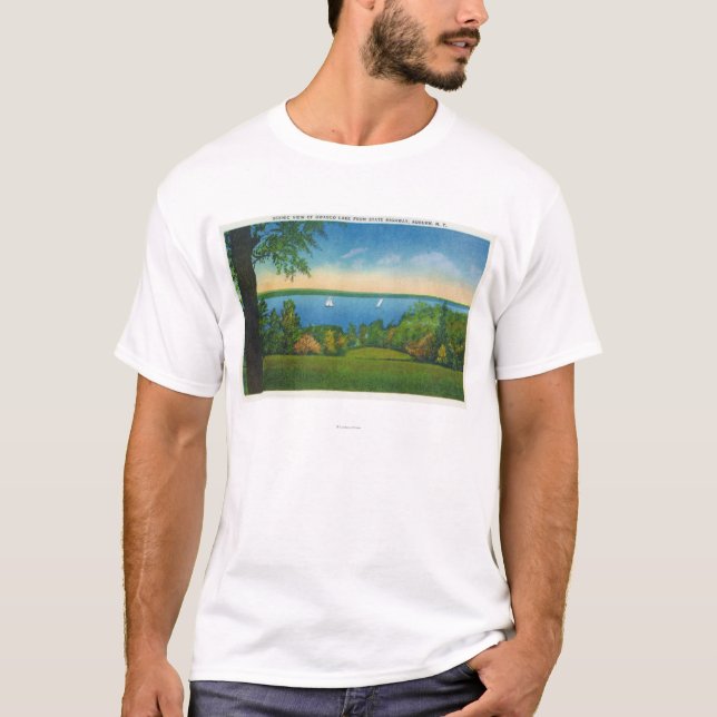 State Hwy Scenic View of Owasco Lake T-Shirt (Front)