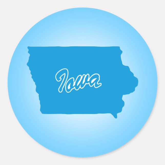 State Iowa Classic Round Sticker (Front)