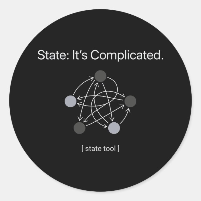 State Its Complicated Programmer Humor Classic Round Sticker (Front)