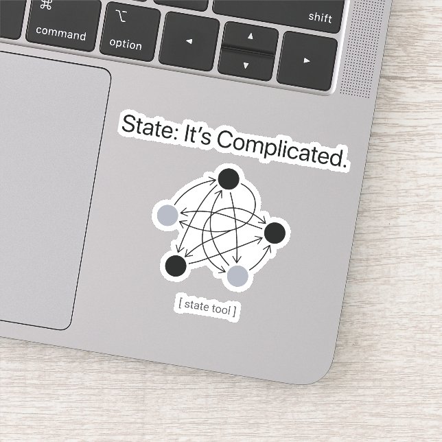 State Its Complicated Programmer Humor Sticker (Detail)