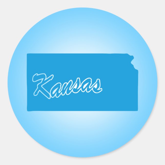 State Kansas Classic Round Sticker (Front)