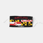 State Maryland State Flag on Black Adult Cloth Face Mask (Front, Folded)