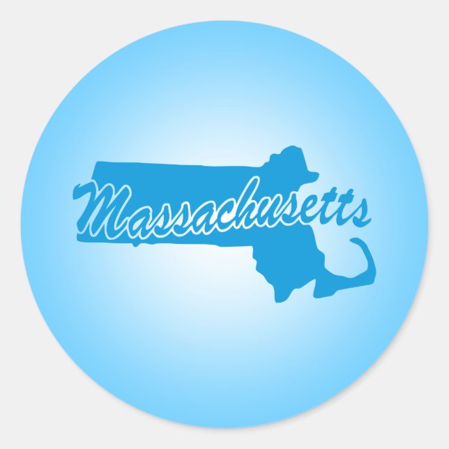 State Massachusetts Classic Round Sticker (Front)