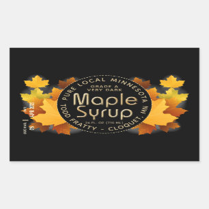 State Name Batch and Date MAPLE SYRUP LABEL