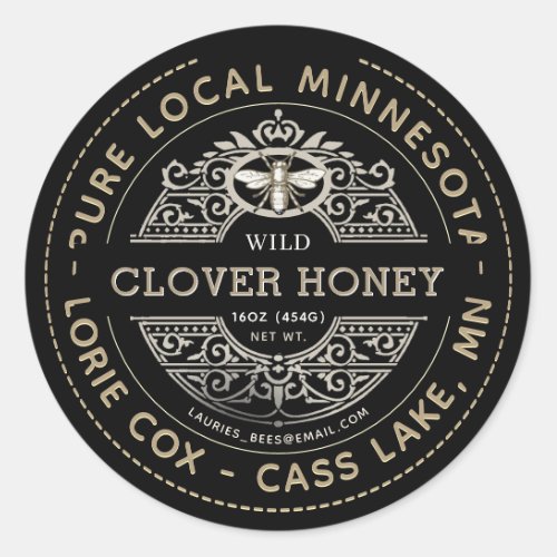 State Name Heraldic Bee Honey Label