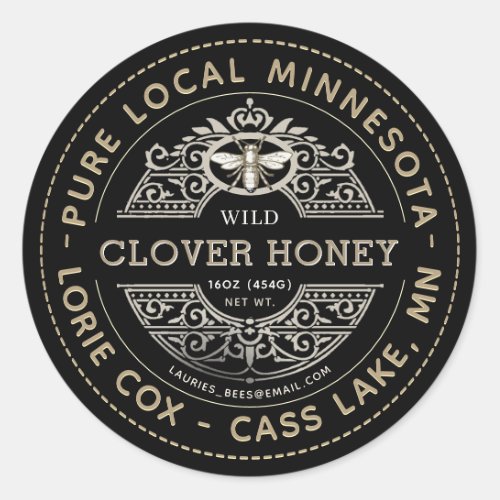 State Name Heraldic Bee Honey Label