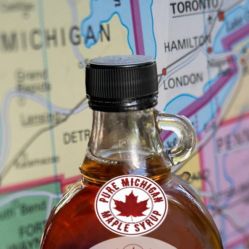 State Name with Red Leaf Maple Syrup Mini Label